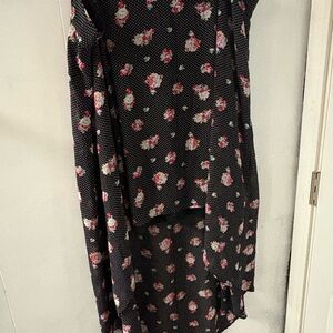 Torrid Black and Pink Asymmetrical Skirt